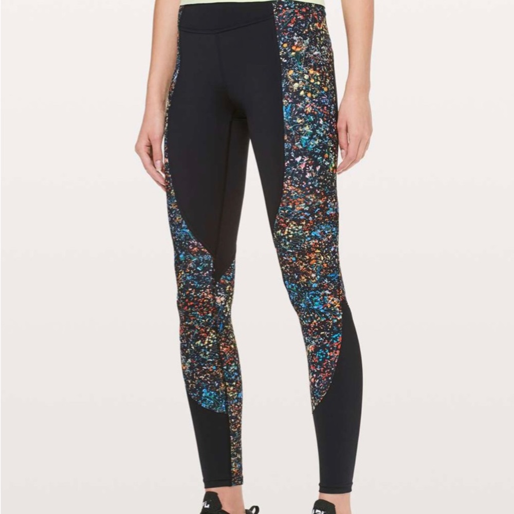 Lululemon Wake & Train Tight *28" in Black/Flowerescent Multi